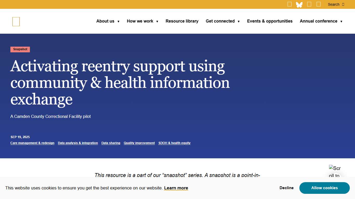 Activating reentry support using community & health information exchange - Camden Coalition